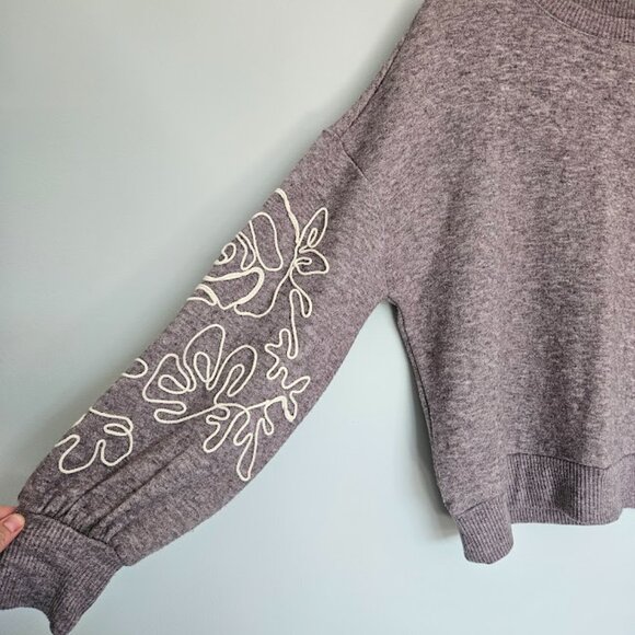 Mauve Drop Shoulder Sweater with Yarn Detail - Large - Picture 2 of 9